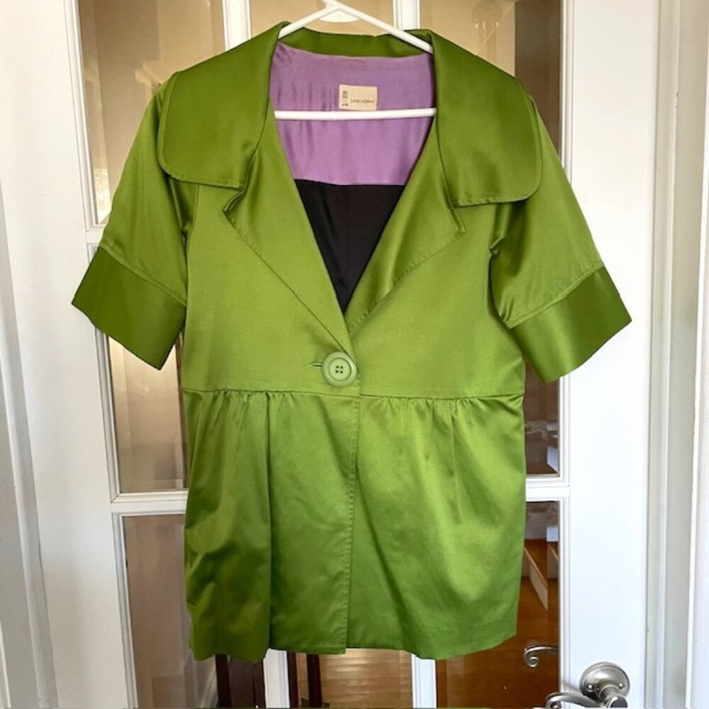 Green satin jacket